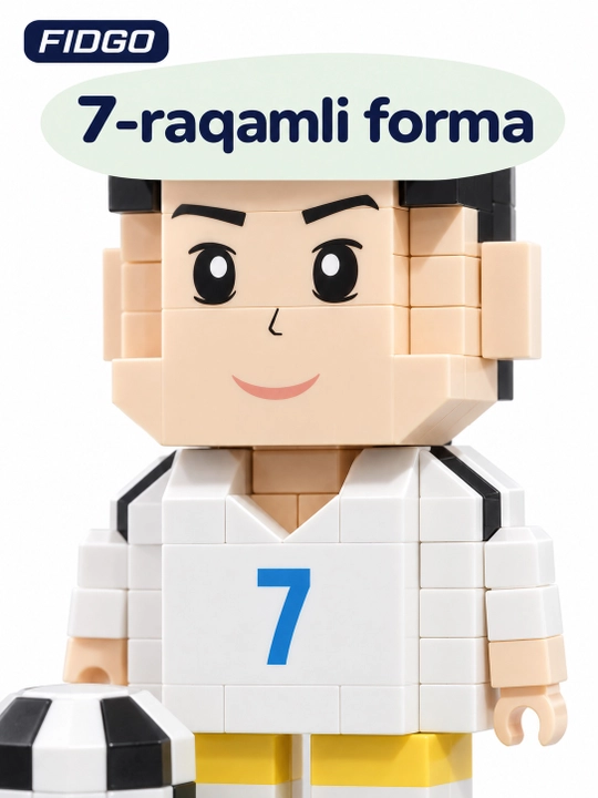 To‘p, taglik va shaffof gumbazli FIDGO "Futbolchi" figurali konstruktori