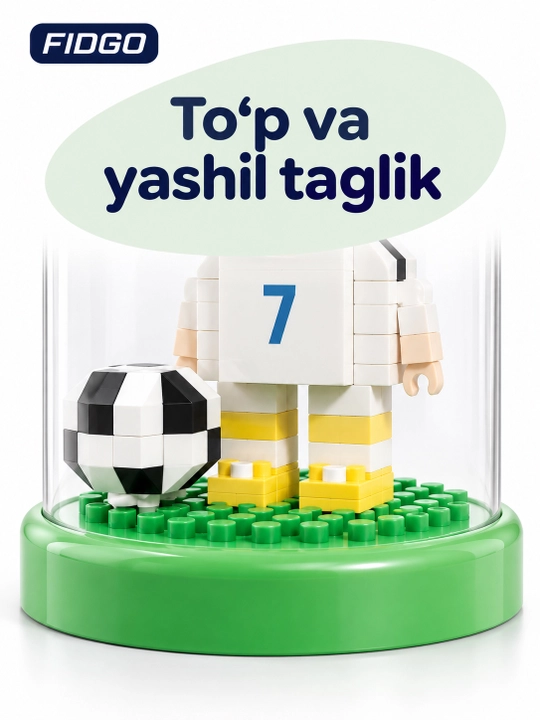 To‘p, taglik va shaffof gumbazli FIDGO "Futbolchi" figurali konstruktori