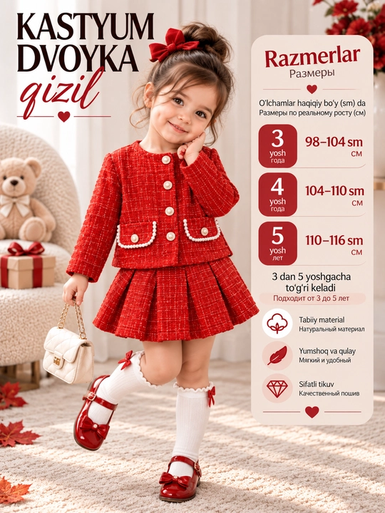 Сезонная тройка для девочек 3-4-5 лет, одежда для девочек, осенняя одежда для детей - 