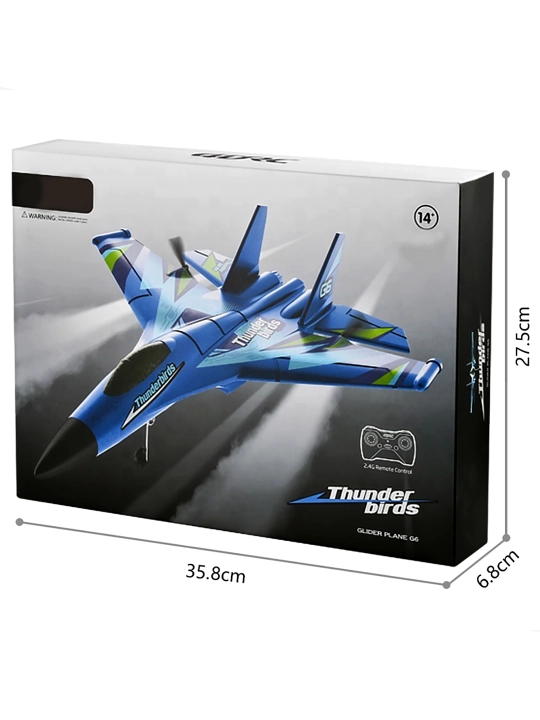 Radio boshqaruvli samolyot-planer 4DRC Thunderbirds G6, 2.4G, 14+