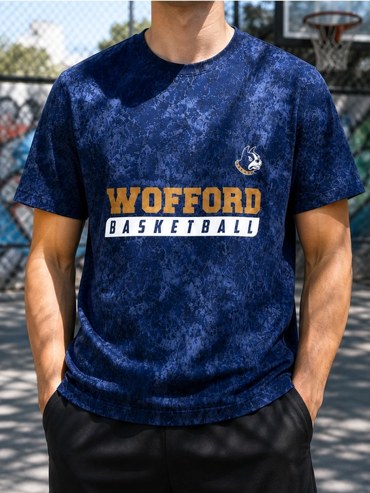 Мужская хлопковая футболка оверсайз с принтом Wofford Basketball, короткий рукав
