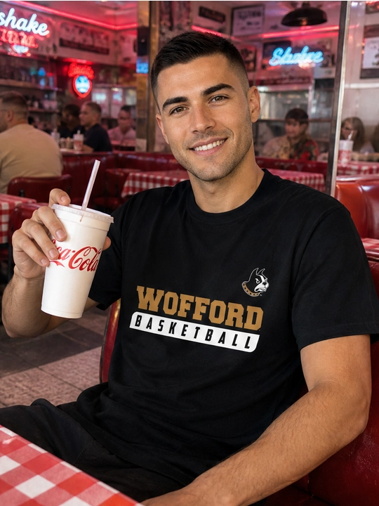 Мужская хлопковая футболка оверсайз с принтом Wofford Basketball, короткий рукав