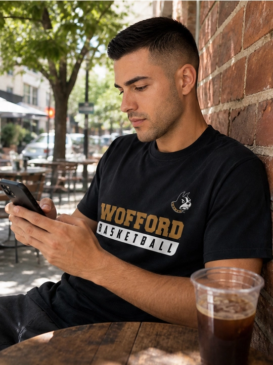 Мужская хлопковая футболка оверсайз с принтом Wofford Basketball, короткий рукав
