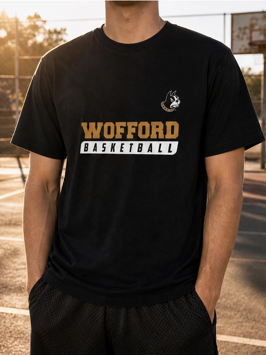 Мужская хлопковая футболка оверсайз с принтом Wofford Basketball, короткий рукав