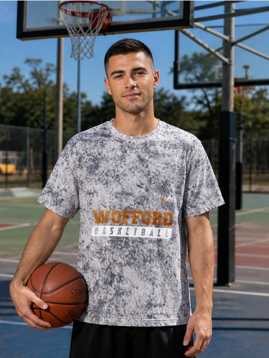 Мужская хлопковая футболка оверсайз с принтом Wofford Basketball, короткий рукав