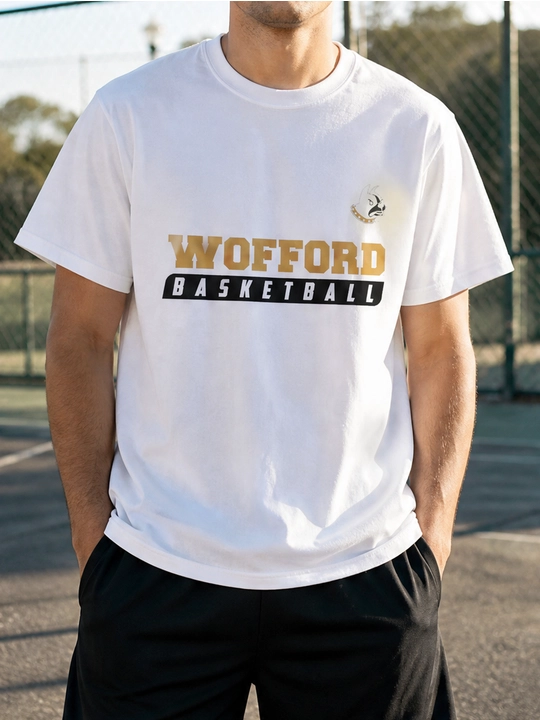 Мужская хлопковая футболка оверсайз с принтом Wofford Basketball, короткий рукав