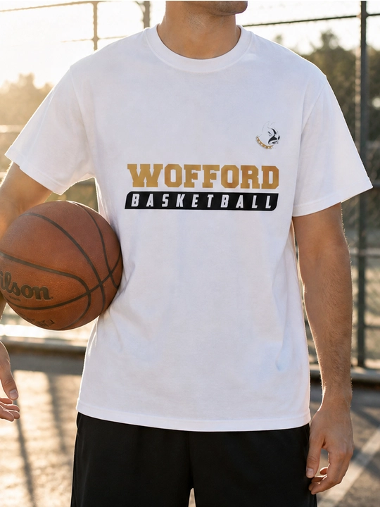 Мужская хлопковая футболка оверсайз с принтом Wofford Basketball, короткий рукав