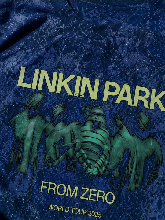 Erkaklar uchun Linkin Park printli paxta oversayz futbolka, qisqa yengli