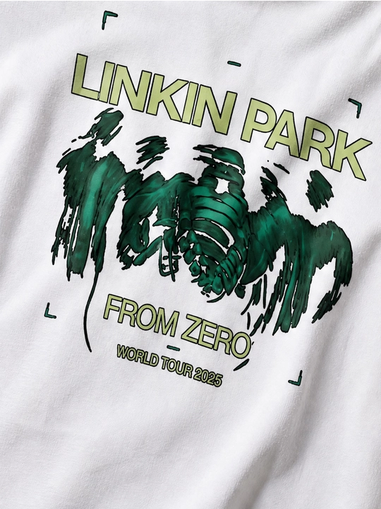 Erkaklar uchun Linkin Park printli paxta oversayz futbolka, qisqa yengli
