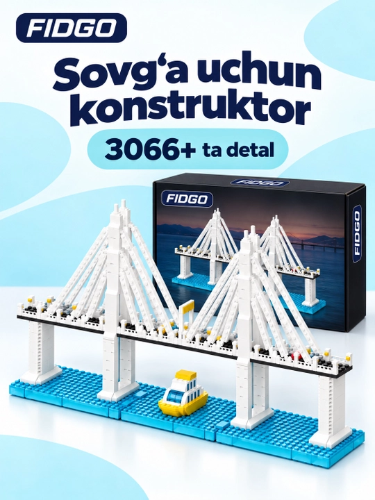 Архитектурный конструктор FIDGO, модели достопримечательностей и мостов
