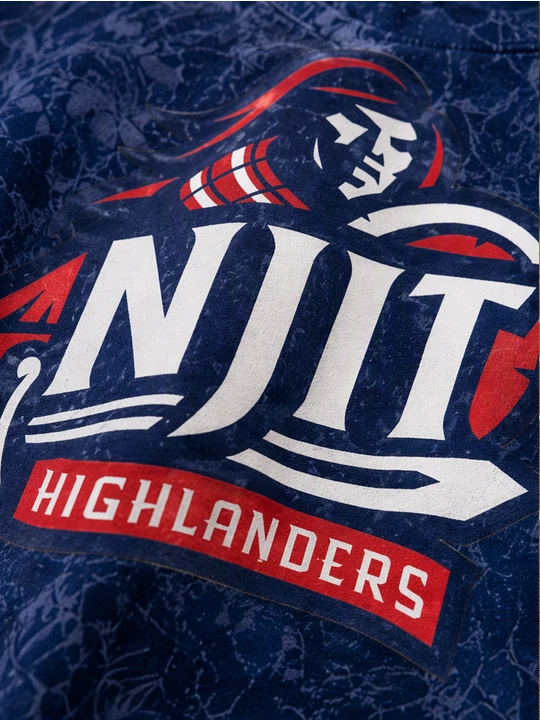 Мужская хлопковая футболка оверсайз с принтом NJIT Highlanders, короткий рукав