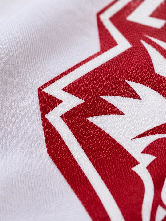 Erkaklar uchun Lobos emblemasi printli paxta oversayz futbolka, qisqa yengli