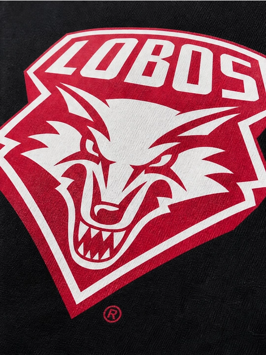 Erkaklar uchun Lobos emblemasi printli paxta oversayz futbolka, qisqa yengli