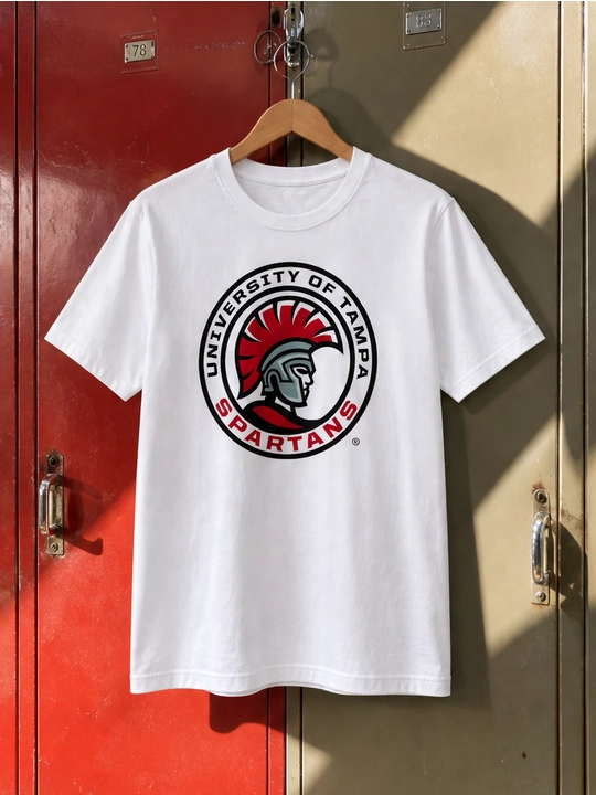 Erkaklar uchun Tampa Spartans printli paxta oversayz futbolka, qisqa yengli