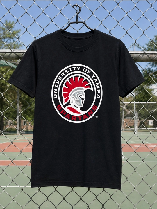 Erkaklar uchun Tampa Spartans printli paxta oversayz futbolka, qisqa yengli