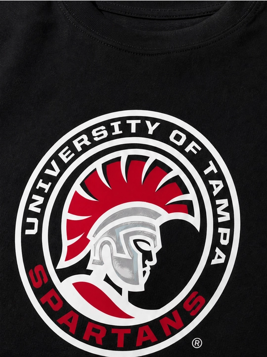 Erkaklar uchun Tampa Spartans printli paxta oversayz futbolka, qisqa yengli