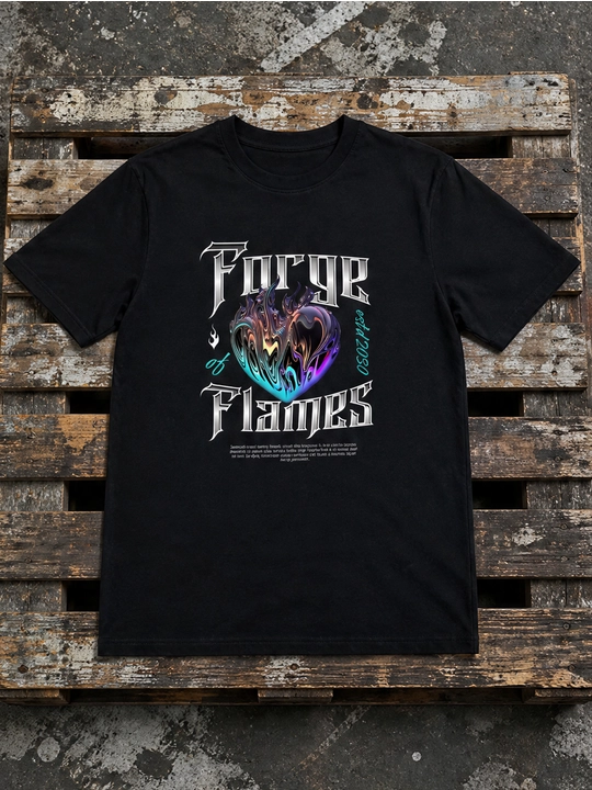 Мужская хлопковая футболка оверсайз с принтом Future Flames, короткий рукав