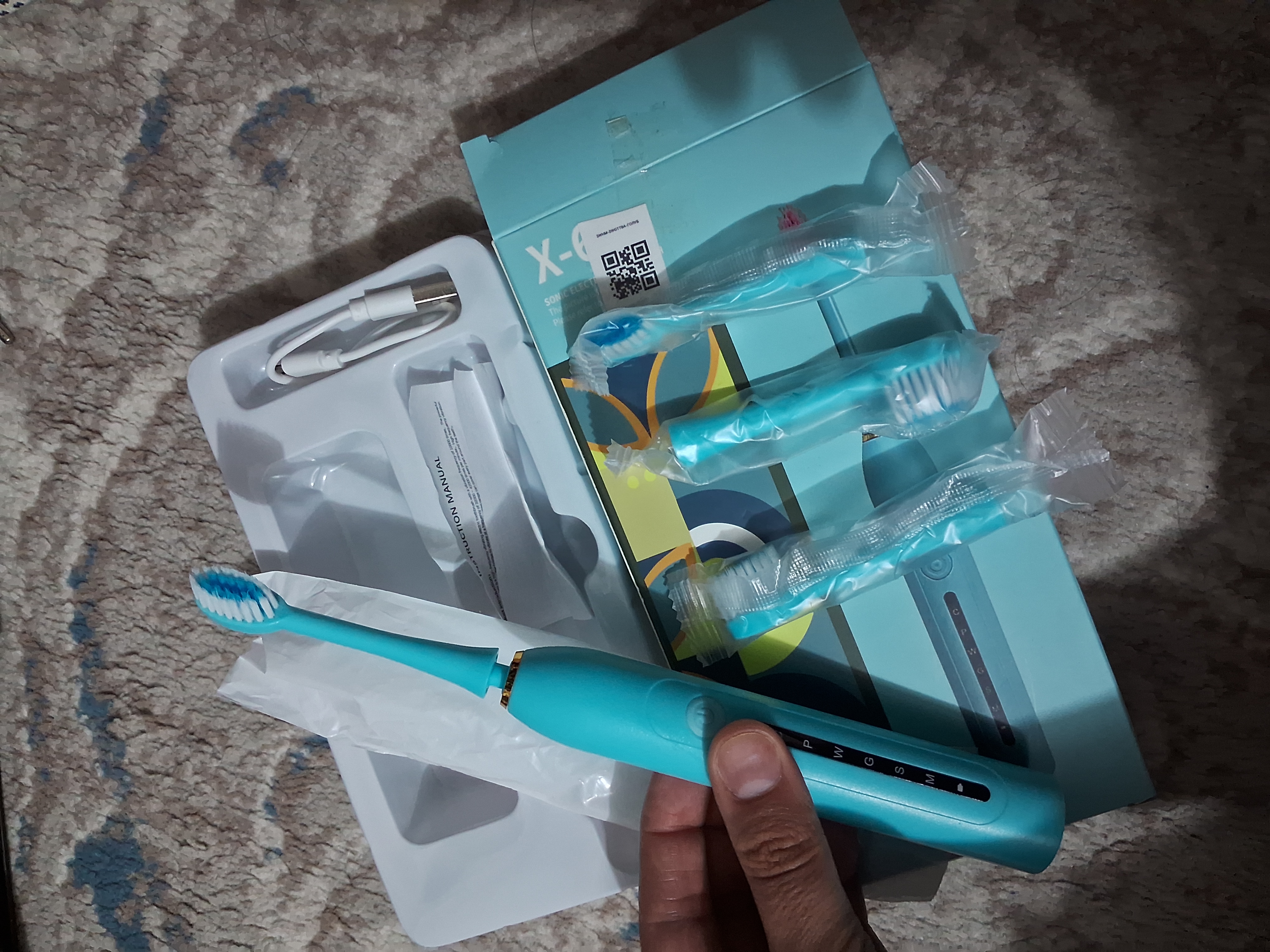Elektr tish cho'tkasi Sonic Electric Toothbrush X-6, ovozli, 6 rejim