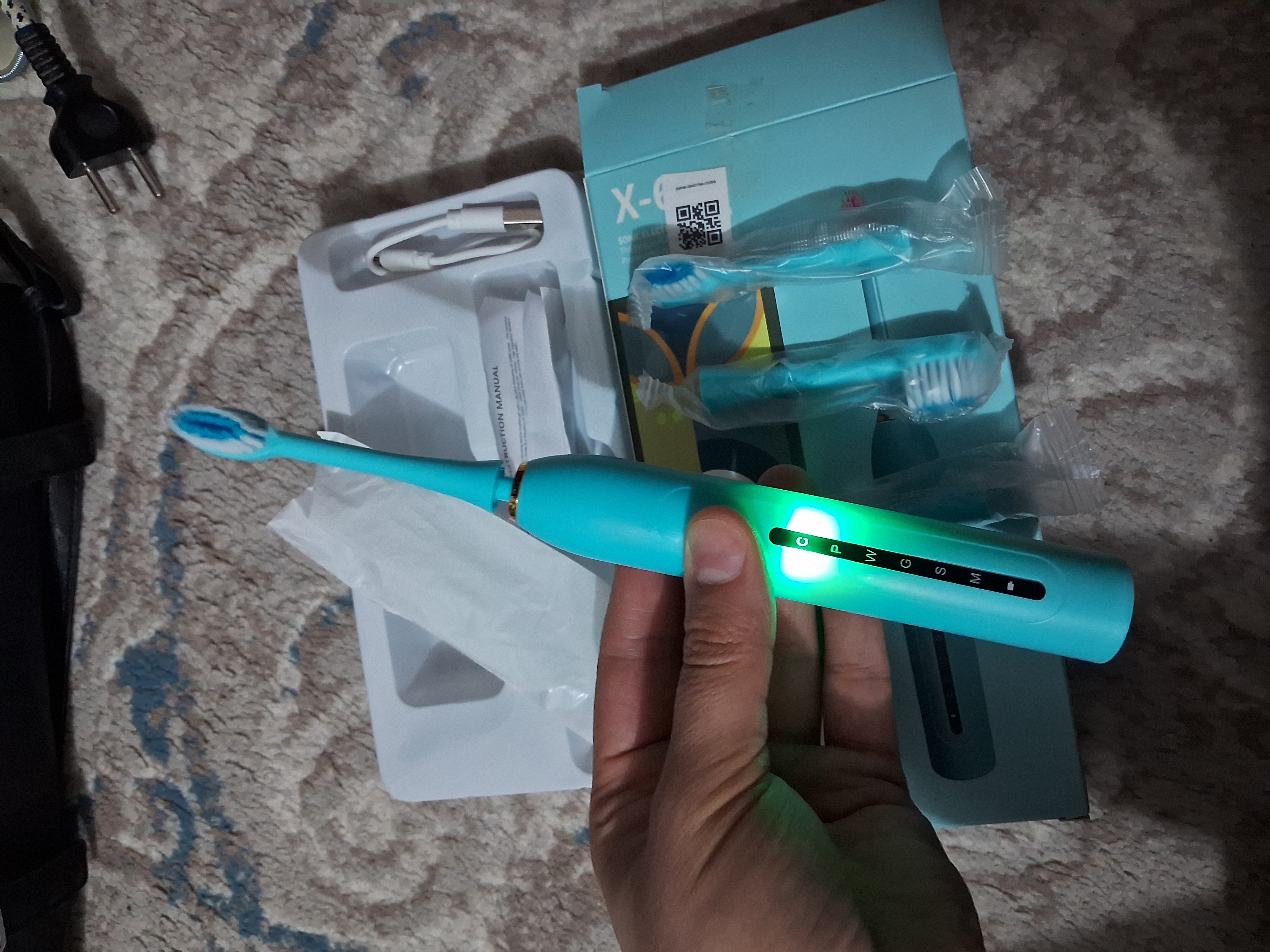 Elektr tish cho'tkasi Sonic Electric Toothbrush X-6, ovozli, 6 rejim