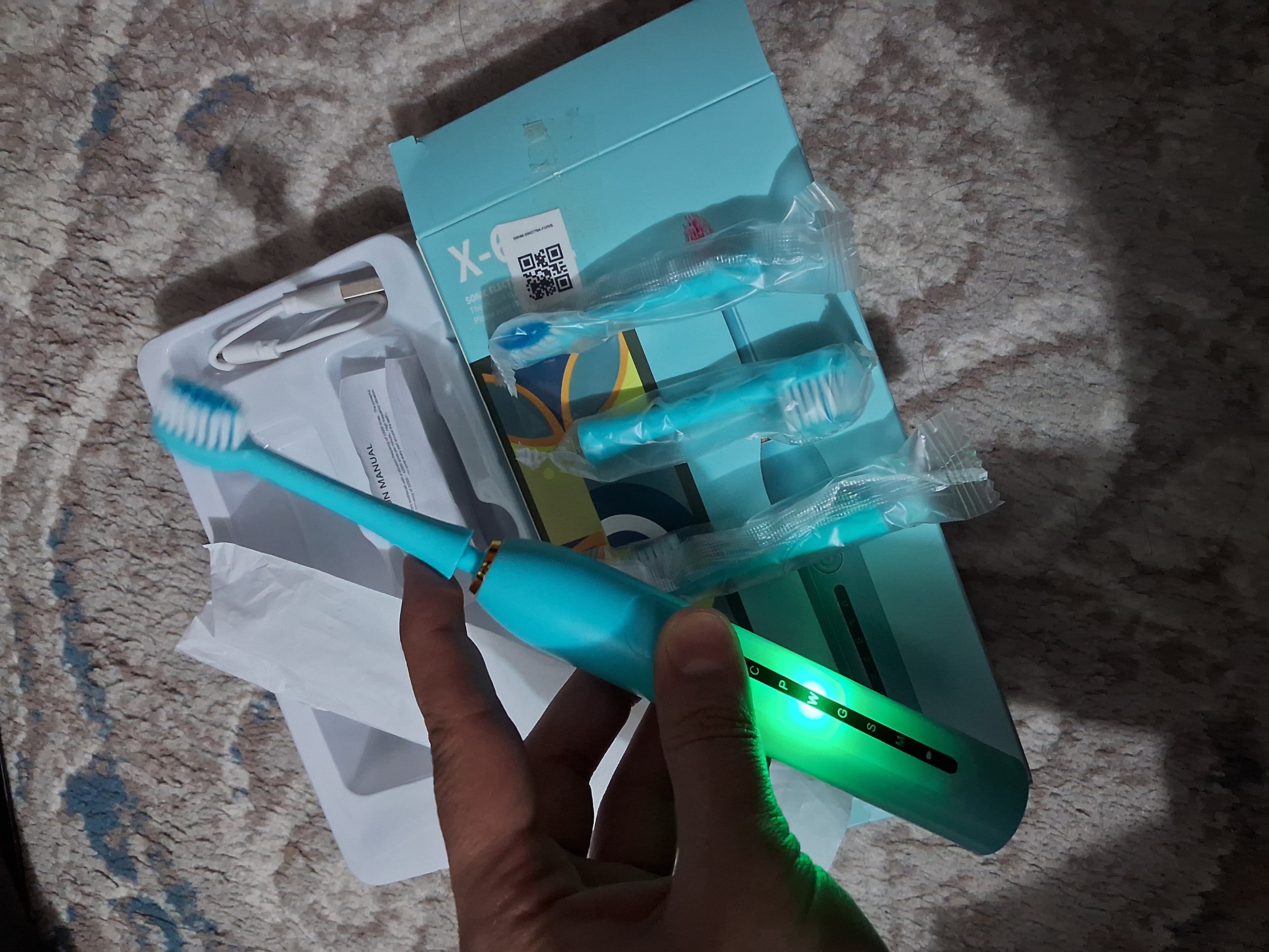 Elektr tish cho'tkasi Sonic Electric Toothbrush X-6, ovozli, 6 rejim