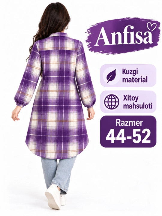 Ayollar tunikasi, uzun ko‘ylak, kuzgi