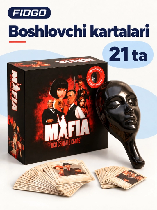 FIDGO «Mafiya» stol o‘yini, rus tilidagi kartalar, turli to‘plamlar
