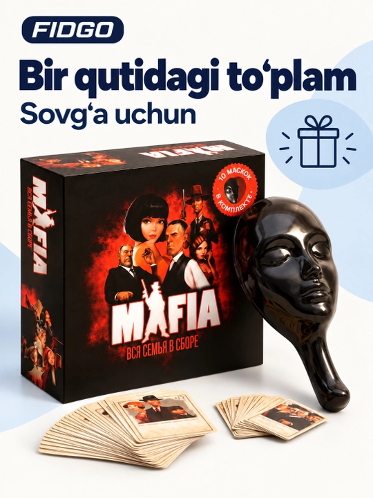 FIDGO «Mafiya» stol o‘yini, rus tilidagi kartalar, turli to‘plamlar