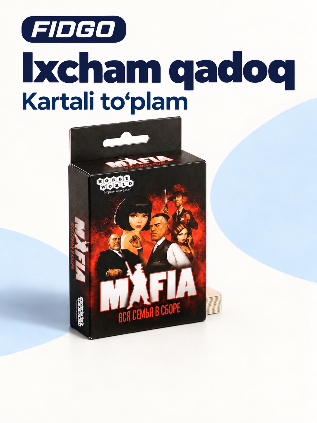 FIDGO «Mafiya» stol o‘yini, rus tilidagi kartalar, turli to‘plamlar