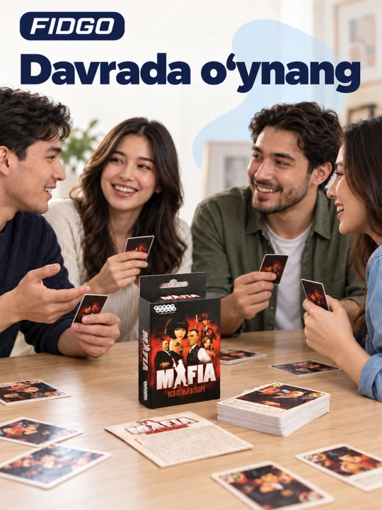 FIDGO «Mafiya» stol o‘yini, rus tilidagi kartalar, turli to‘plamlar