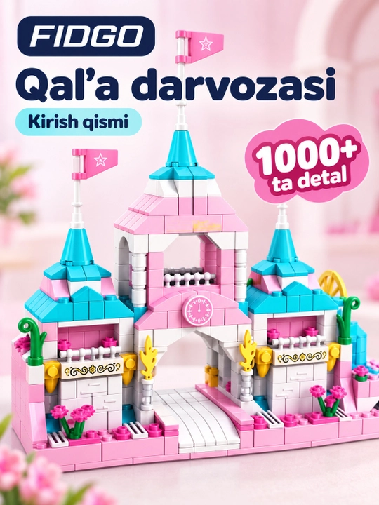 FIDGO blokli konstruktor, texnika, qal’a va hayvonlar, turli modellar