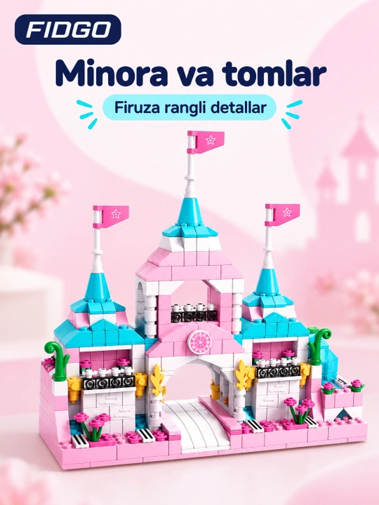 FIDGO blokli konstruktor, texnika, qal’a va hayvonlar, turli modellar