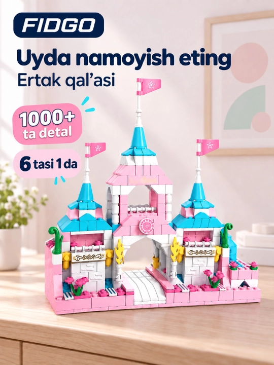 FIDGO blokli konstruktor, texnika, qal’a va hayvonlar, turli modellar