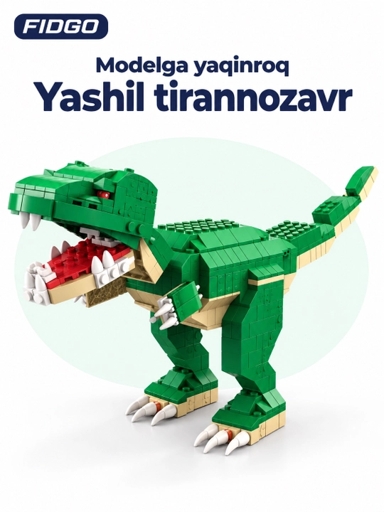 FIDGO blokli konstruktor, texnika, qal’a va hayvonlar, turli modellar