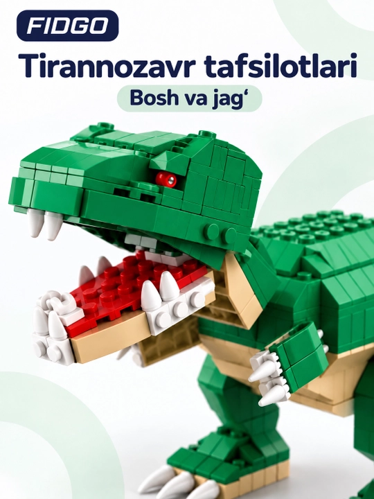 FIDGO blokli konstruktor, texnika, qal’a va hayvonlar, turli modellar