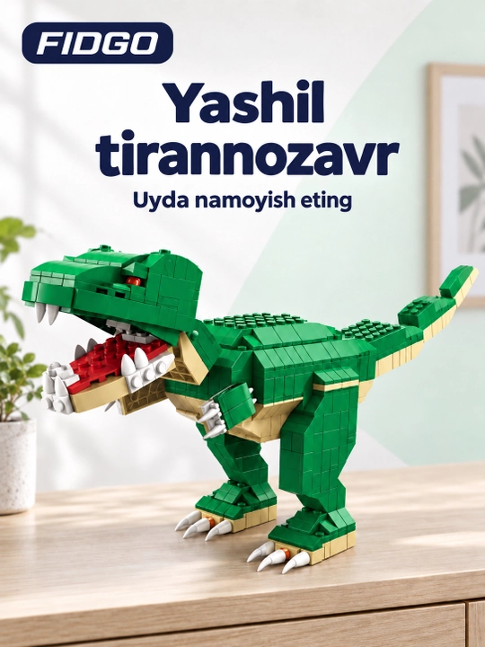 FIDGO blokli konstruktor, texnika, qal’a va hayvonlar, turli modellar