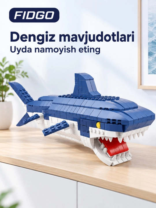 FIDGO blokli konstruktor, texnika, qal’a va hayvonlar, turli modellar