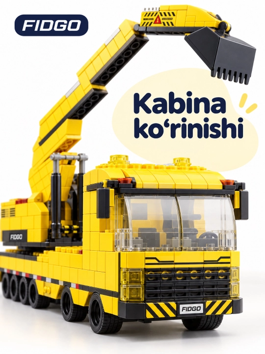 FIDGO blokli konstruktor, texnika, qal’a va hayvonlar, turli modellar