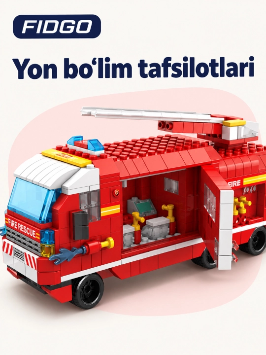FIDGO blokli konstruktor, texnika, qal’a va hayvonlar, turli modellar