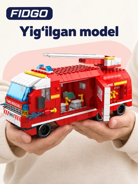 FIDGO blokli konstruktor, texnika, qal’a va hayvonlar, turli modellar