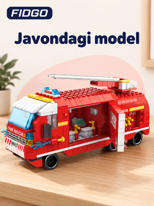 FIDGO blokli konstruktor, texnika, qal’a va hayvonlar, turli modellar