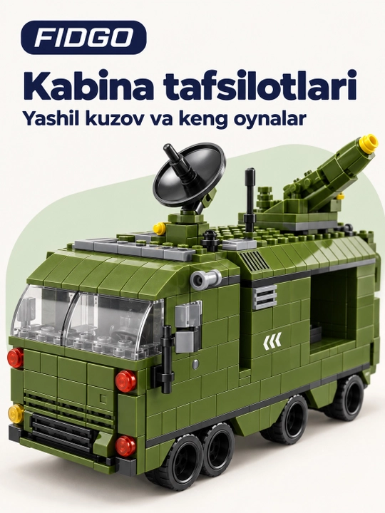 FIDGO blokli konstruktor, texnika, qal’a va hayvonlar, turli modellar