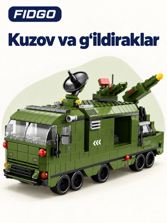 FIDGO blokli konstruktor, texnika, qal’a va hayvonlar, turli modellar