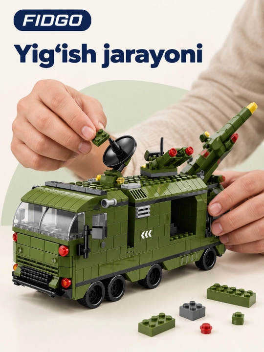 FIDGO blokli konstruktor, texnika, qal’a va hayvonlar, turli modellar