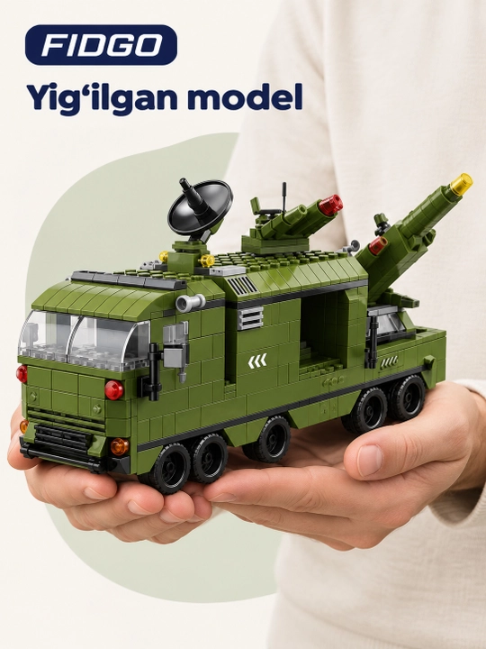FIDGO blokli konstruktor, texnika, qal’a va hayvonlar, turli modellar