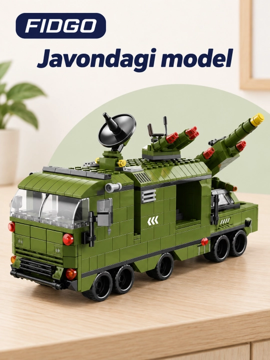 FIDGO blokli konstruktor, texnika, qal’a va hayvonlar, turli modellar