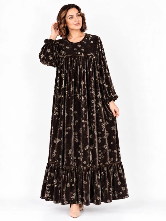 Ayollar uchun 54–56 o‘lchamdagi uzun ko‘ylak, uzun yengli katta o‘lchamli libos plus size - 
