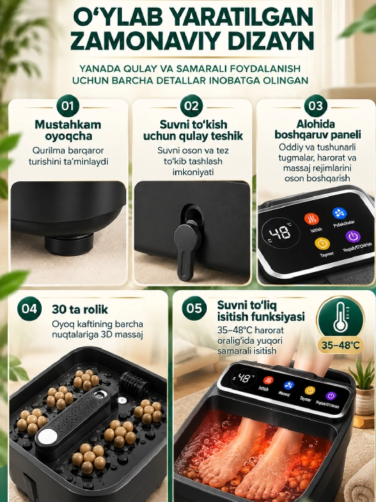 Ванночка для ног, массажер для ног, гидромассажная ванна, спа для ног, АСК