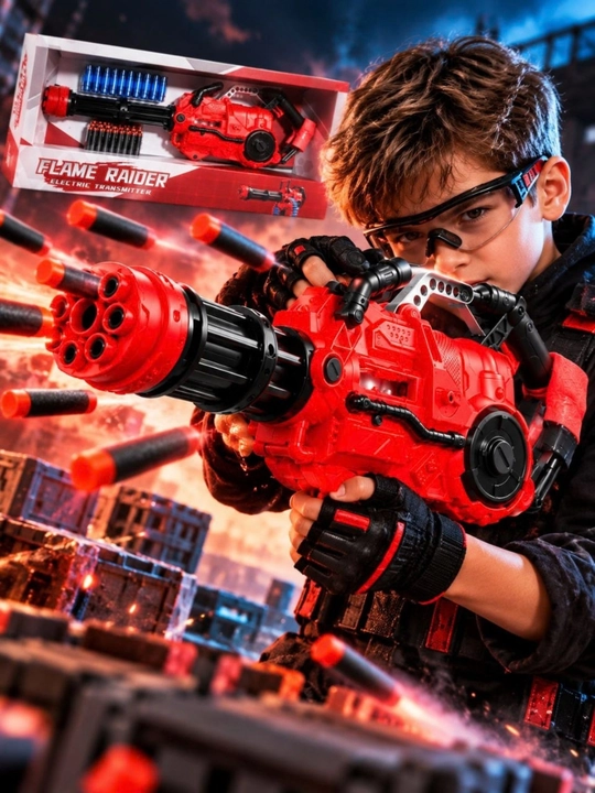 Elektrik blaster Flame Raider, o‘yinchoq blaster, snaryadlar to‘plami