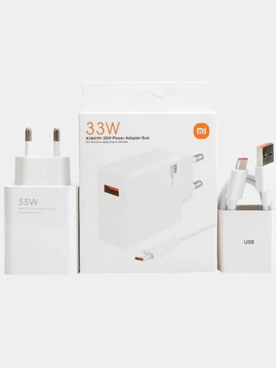 Xiaomi Turbo Max% zaryadlovchi adapter 33W/45W/67W/90W/120W, USB-A, Type-C kabel bilan