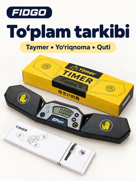 Rubik kubigi uchun QY sensorli taymer, LCD displey va xotirali sekundomer